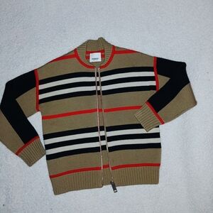 Burberry Kids Striped Sweater - Black, Tan, Red
